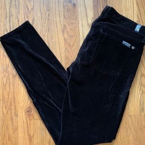 7ForAllMankind black velvet jeans, size 28